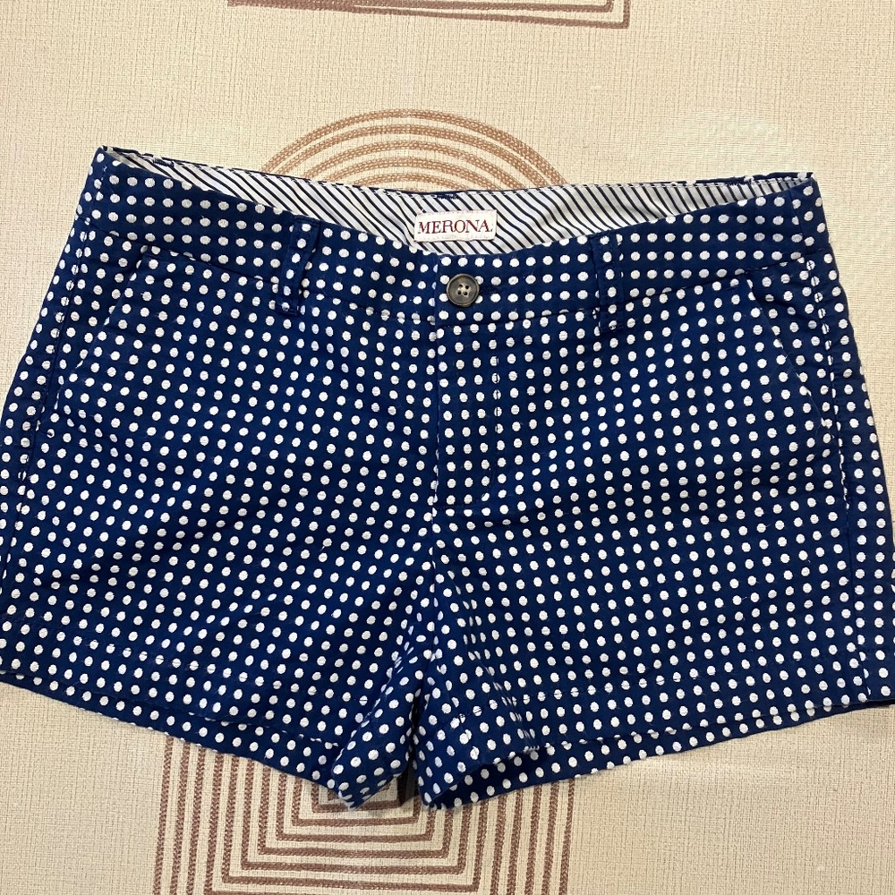Blue polka dotted shorts